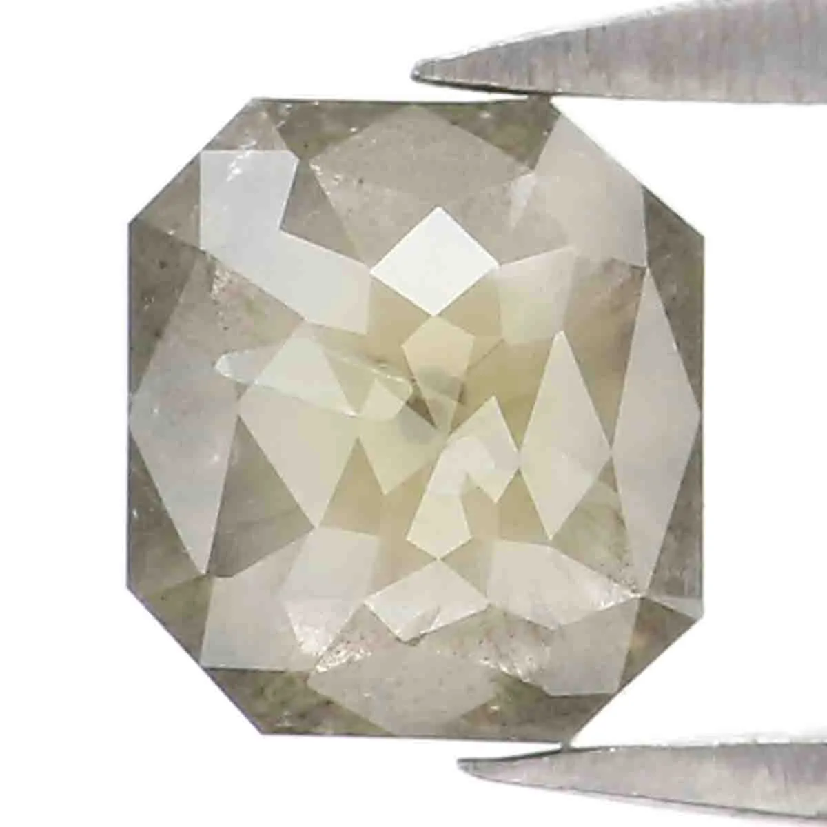 0.68 CT Natural Loose Radiant Shape Diamond Grey Color Radiant Cut Diamond 5.30 MM Natural Loose Grey Color Radiant Rose Cut Diamond LQ7485
