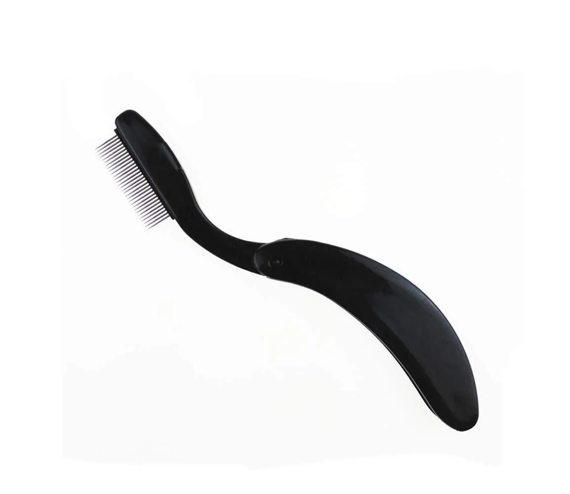 1 Pcs Foldable Stainless Steel Teeth Lash Comb Eyebrow Shaper Mascara Comb Eyebrow Comb Makeup Tools Beauty Care(Black)