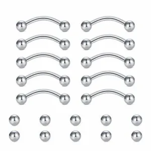 1 x Clear 16g 10mm Basic 316L Surgical Steel Eyebrow Rook Ear Piercings