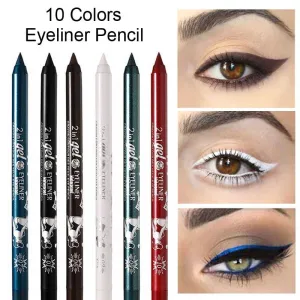 10 Colors Long-lasting Eye Liner Pencil Waterproof Pigment Green Brown Black Eyeiner Pen Women Fashion Eye Makeup Cosmetic TSLM1