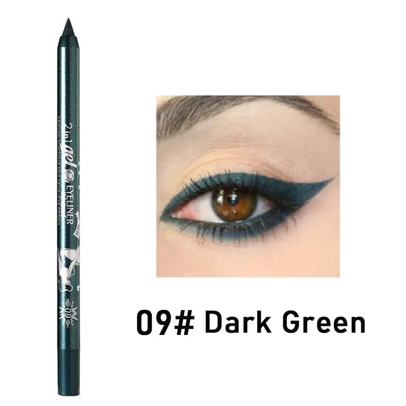10 Colors Long-lasting Eye Liner Pencil Waterproof Pigment Green Brown Black Eyeiner Pen Women Fashion Eye Makeup Cosmetic TSLM1