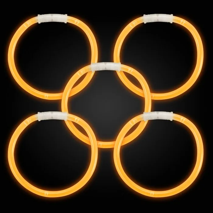 10 Inch Orange Glow Stick Bracelets