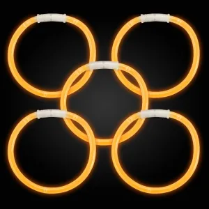 10 Inch Orange Glow Stick Bracelets