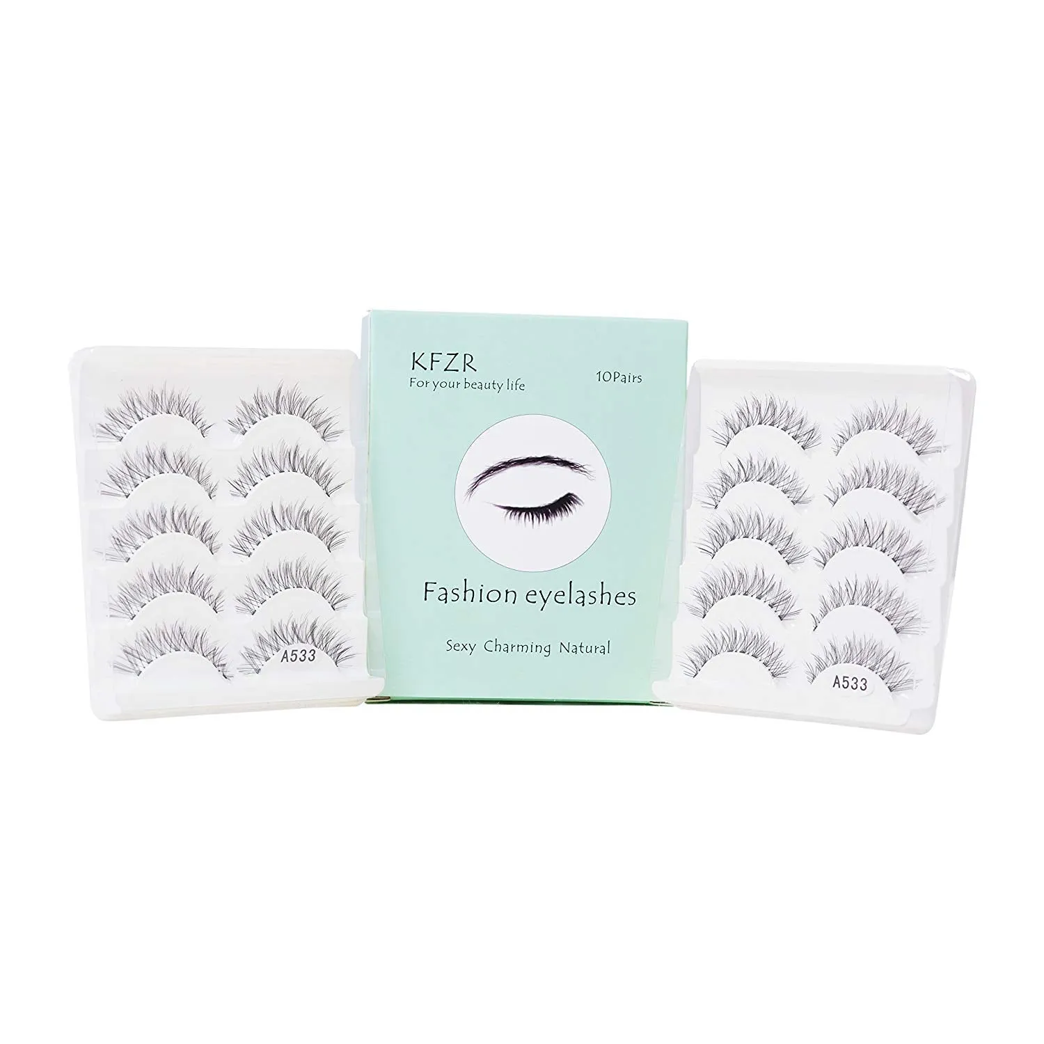 10 Pairs False Lashes Eyelashes Natural Look Handmade Crisscross 3D Reusable Black 10Pairs A533