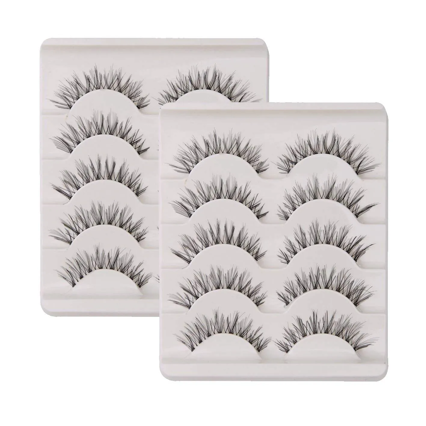 10 Pairs False Lashes Eyelashes Natural Look Handmade Crisscross 3D Reusable Black 10Pairs A533