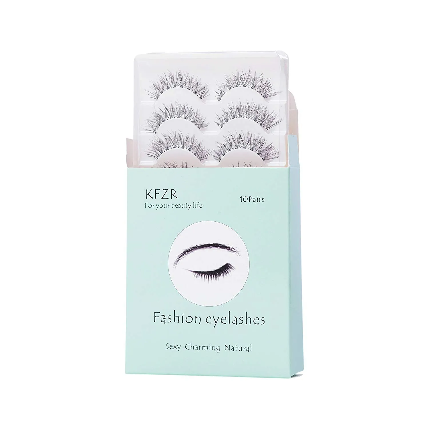 10 Pairs False Lashes Eyelashes Natural Look Handmade Crisscross 3D Reusable Black 10Pairs A533
