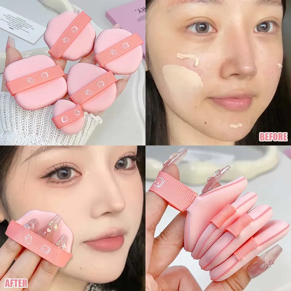 10PCS Strawberry Cosmetic Puff for Soft Dry and Wet Makeup