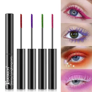 14 Colors Mascara Grape Purple Milk Tea Brown Diamond Mascara Waterproof Quick Dry Curling Thick Eye Makeup Tools TSLM2