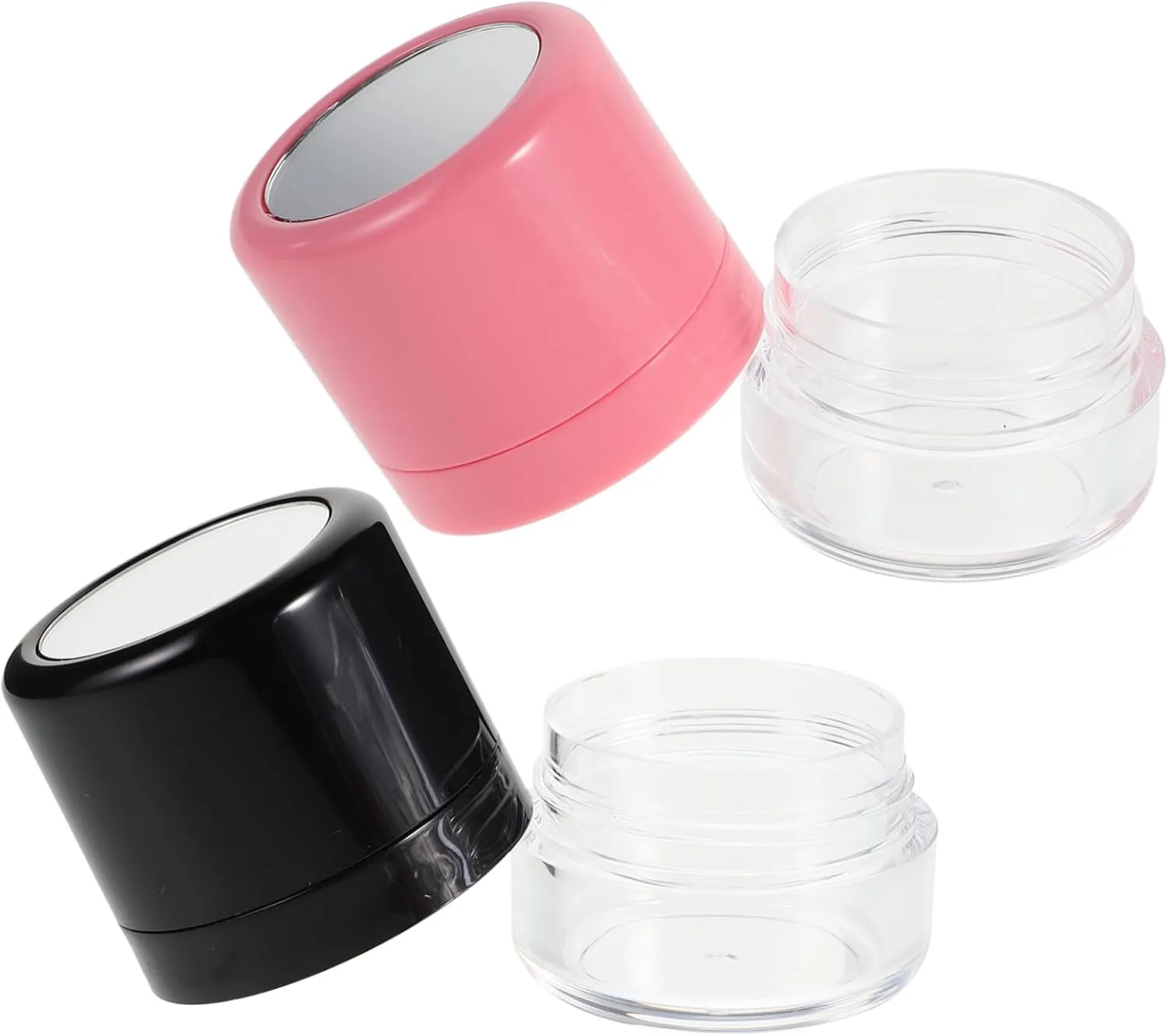 2pcs Loose Powder Box with Mirror Sponge Applicator Refillable Makeup Powder Container for Oil Control Dry Shampoo and Hairline Coverage Compact Portable