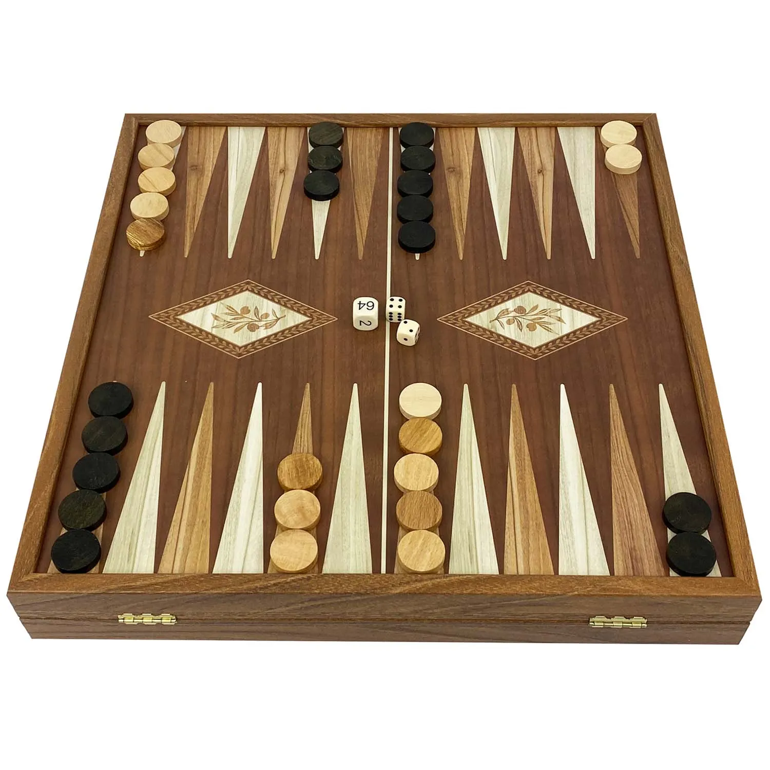 3-IN-1 COMBO GAMES | 41cm | Chess, Backgammon, Checkers | CLASSIC | Handmade Walnut Replica Wooden Case | STP36E