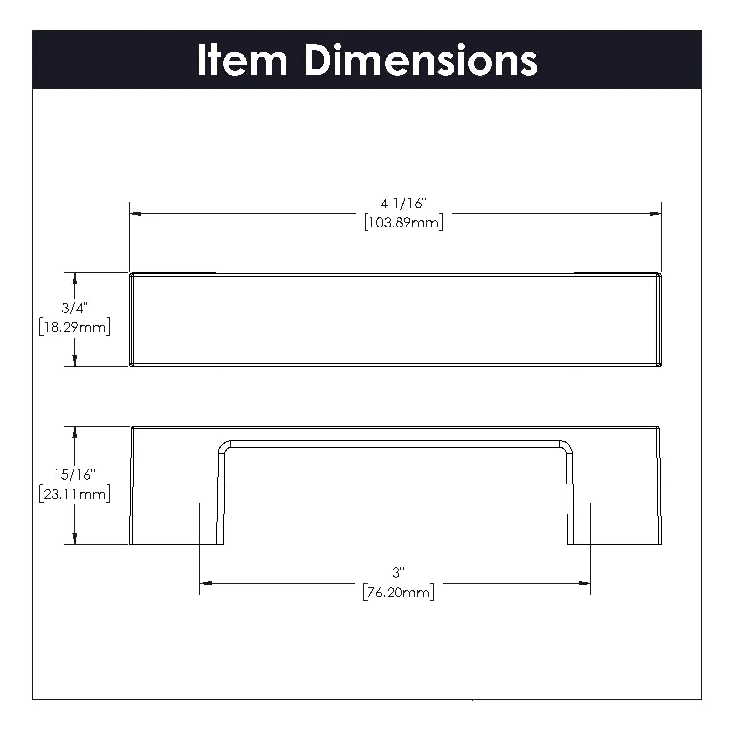 3 Inch Center to Center Heritage Designs Contemporary Pull (10-Pack)