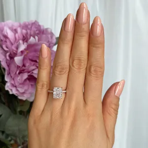 3.75 ctw Radiant Accented Solitaire Ring - Rose GP