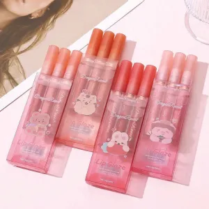 3pcs Dragon Ranee Cartoon Mirror Lip Gloss Hydrating & Moisturizing