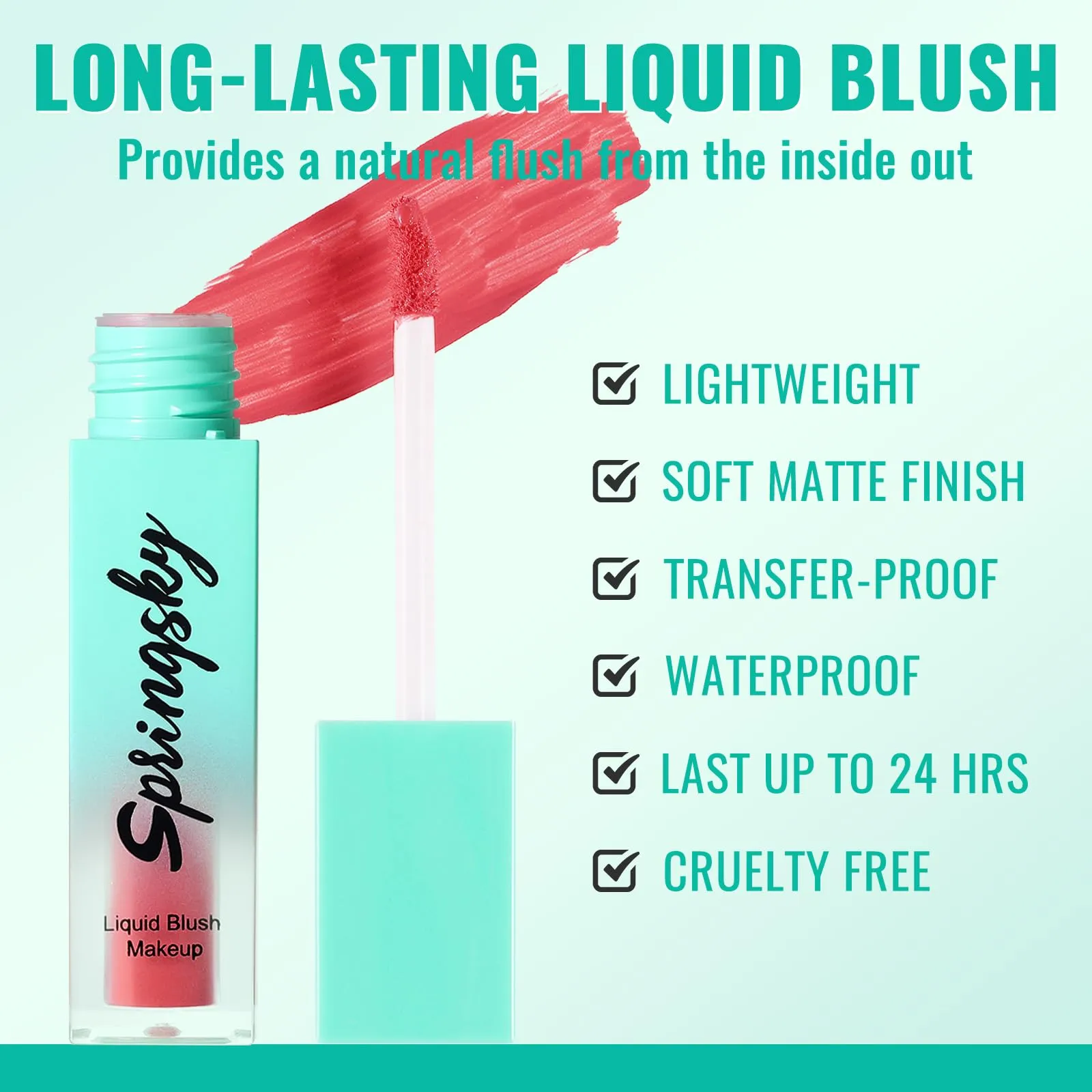 3Pcs Liquid Blush for Cheeks, Soft Moisturizing Matte Blush, Blendable Face Blush for Cheeks, Long-Wearing Smudge-Proof Natural Blush Liquid