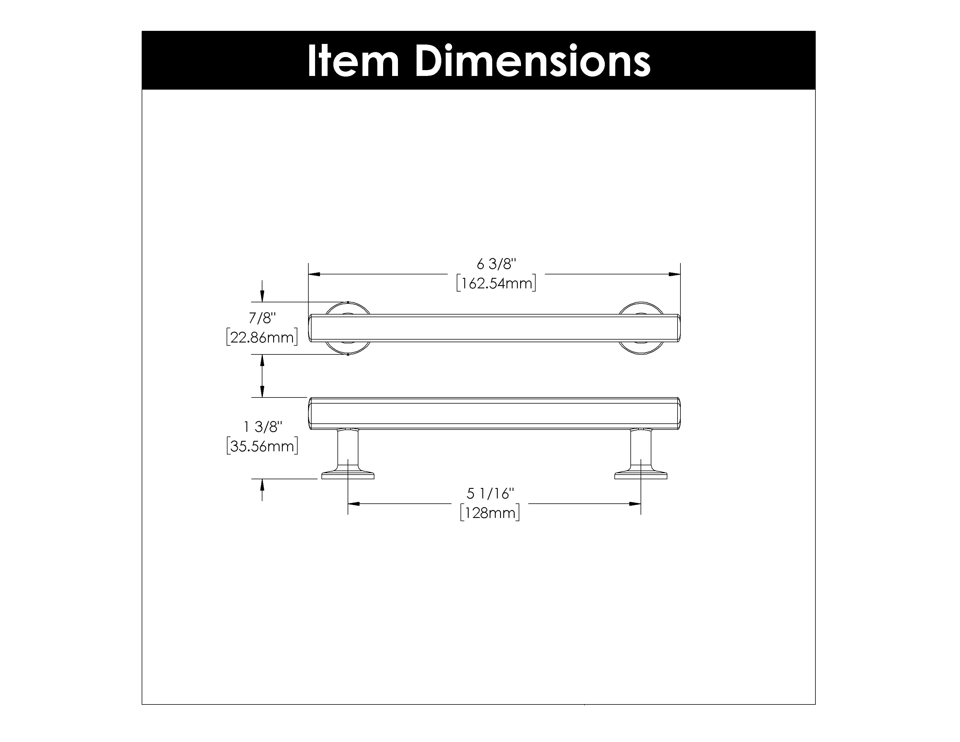 5-1/16 inch (128mm) Woodward Cabinet Pull