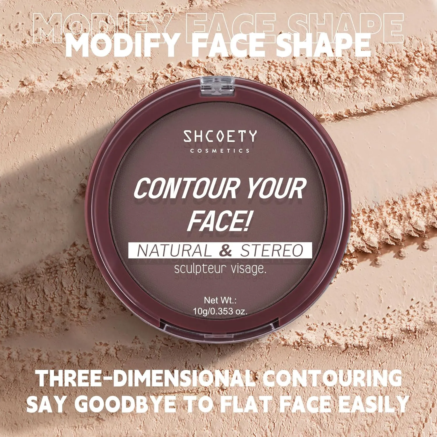 5 Color Contouring Powder Matte Long Lasting Waterproof Oil Control Loose Powder Non-sticking Powder Non-Removing Makeup Foundation (SH8024-02, 0.353oz)