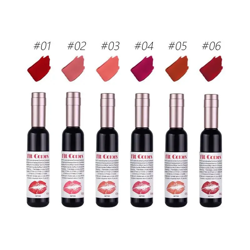 6 Pc Set LEKOFO Trendy LIp Gloss Nude Matte Lipstick Waterproof Long Lasting Women Red Lip Tint Velvet Lip Glaze Makeup Cosmetics