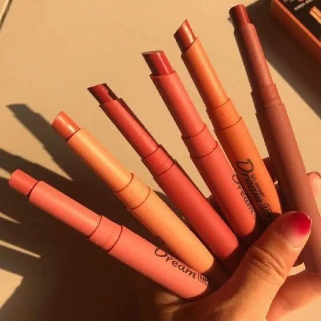 6pcs Velvet Matte Lipstick Set Moisturizing Waterproof Non-stick Long-lasting Lipstick Set