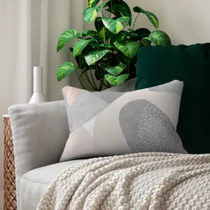 Abstract Boho Lumbar Pillow | Beige Grey Blush Pink