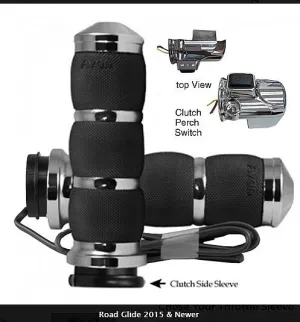 Air Cushion Chrome Heated Grips for Harley
