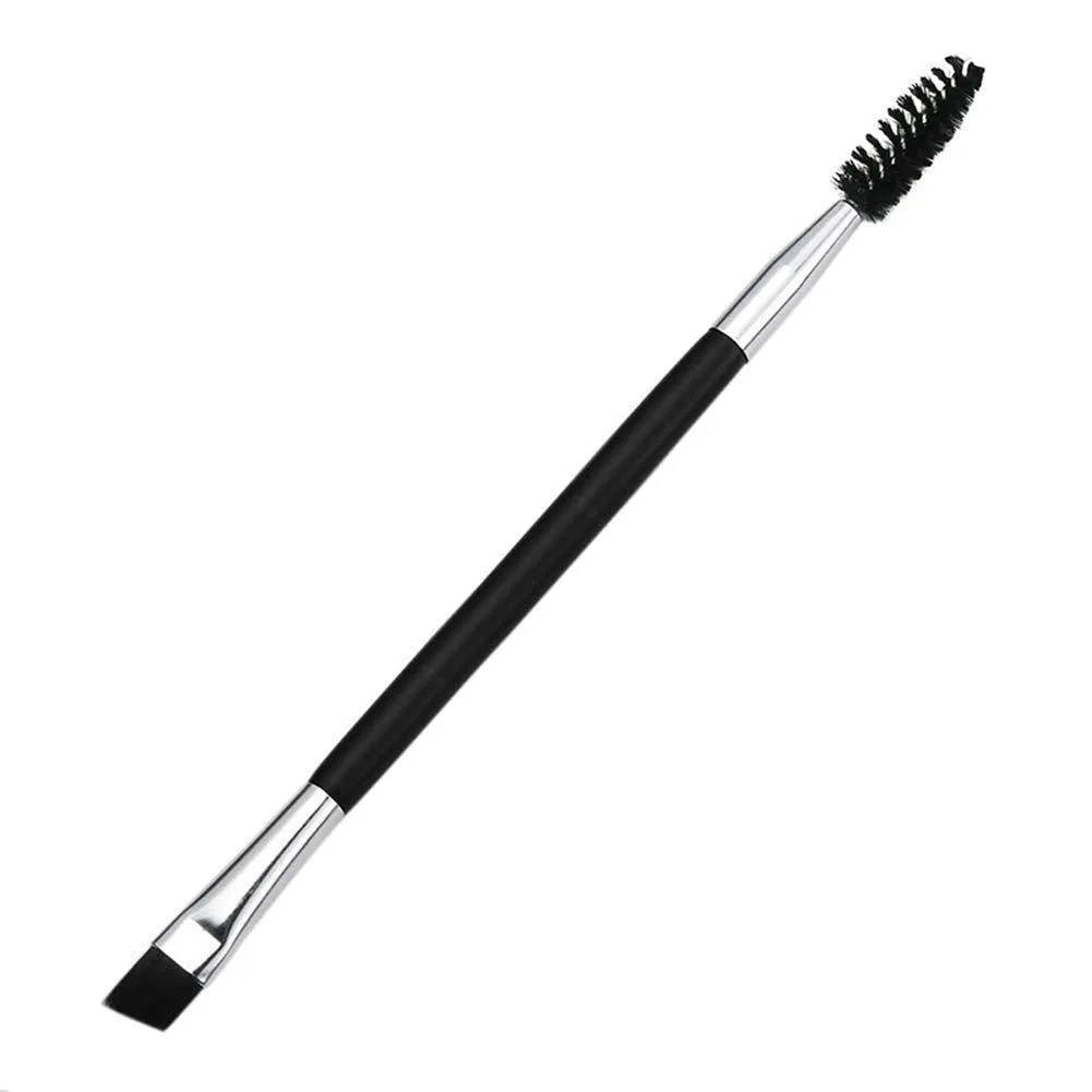 AKOAK 3 Pcs Double-headed Eyebrow Brush, Eyelash Brush, One Side Bevel Eyebrow Powder Brush and the Other Spiral Brush Beauty Tool Makeup Brush, Suitable for Eye Makeup