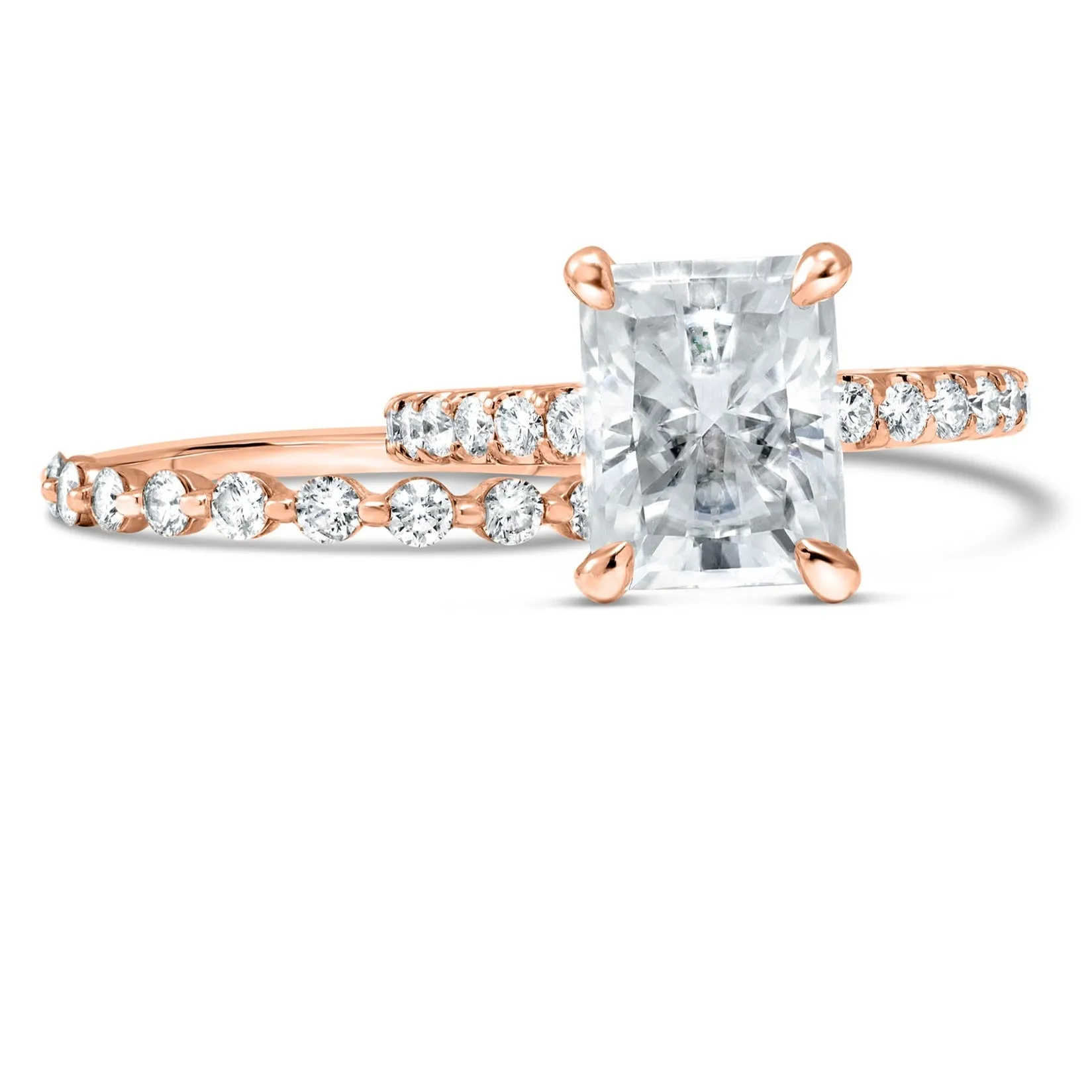 Ally | Radiant Moissanite Engagement Ring Set