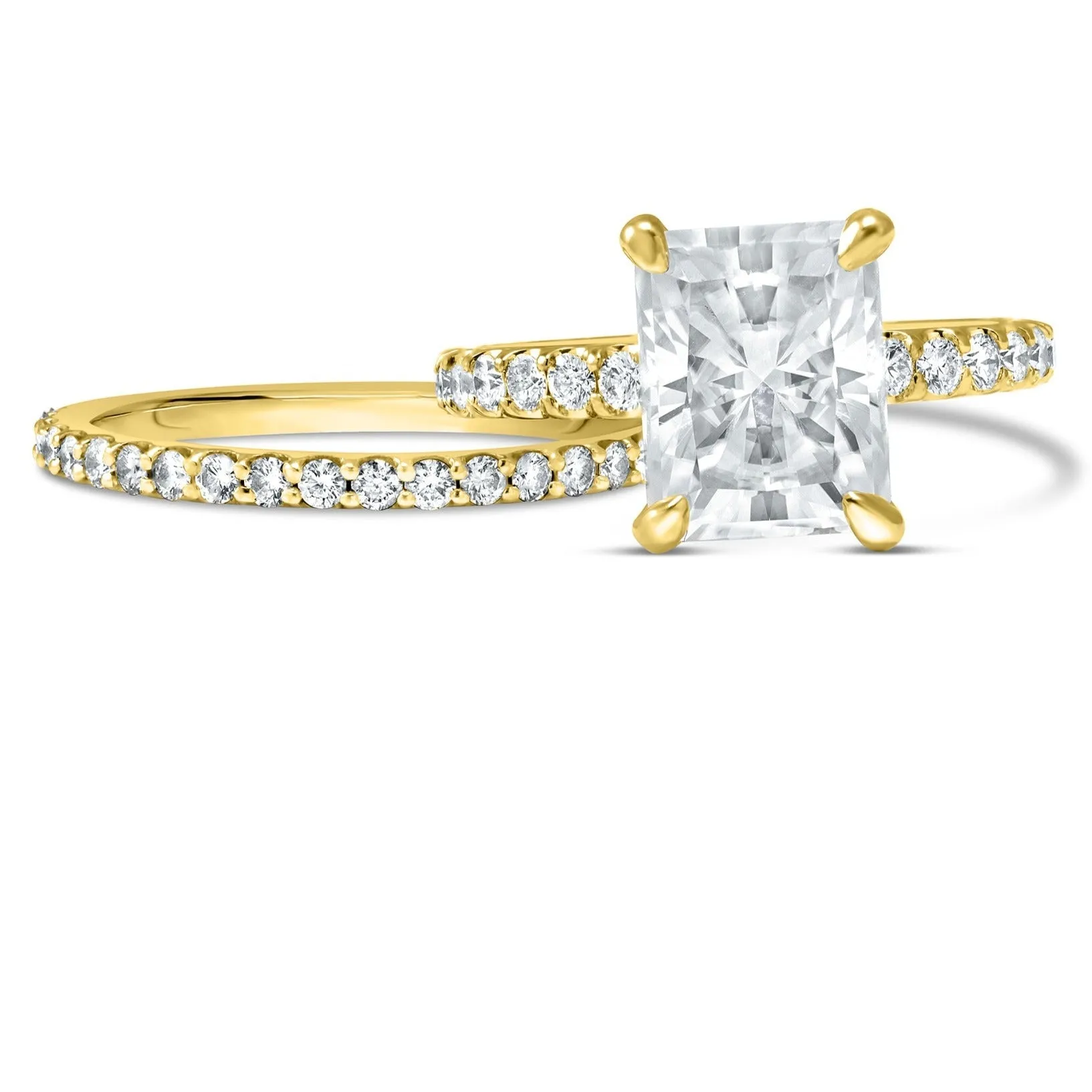 Ally | Radiant Moissanite Engagement Ring Set