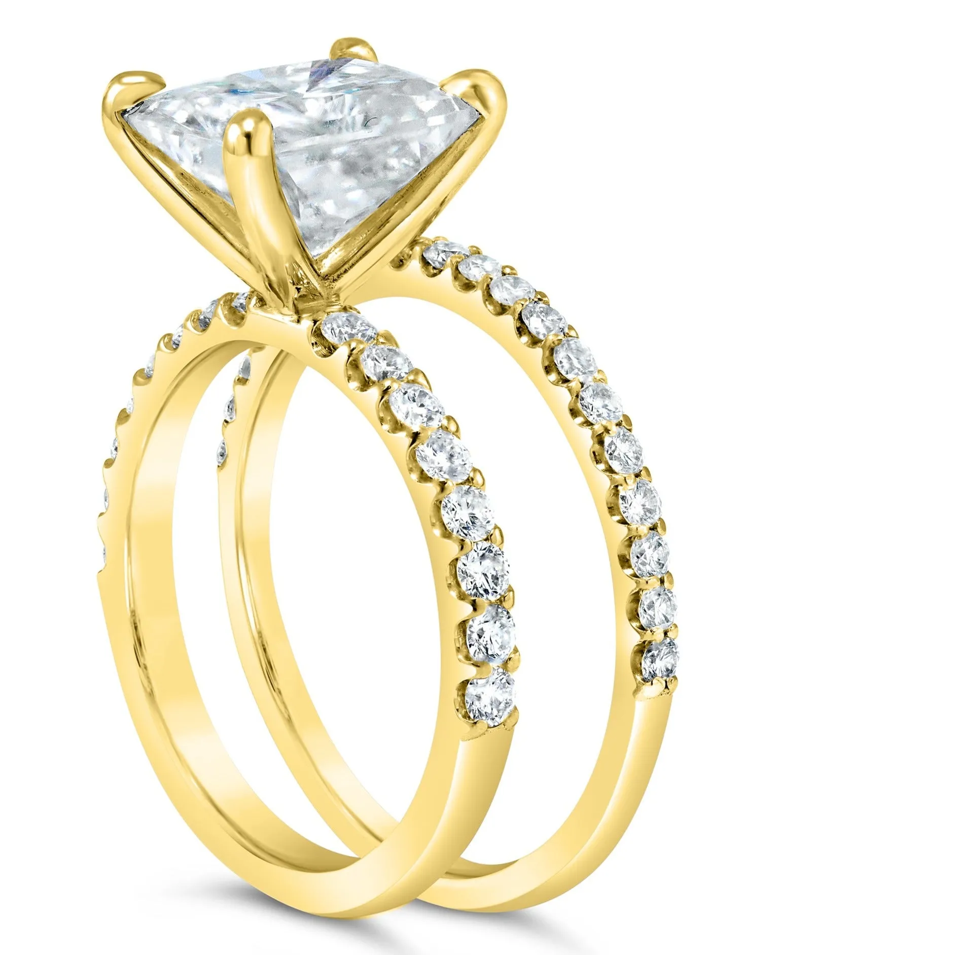 Ally | Radiant Moissanite Engagement Ring Set