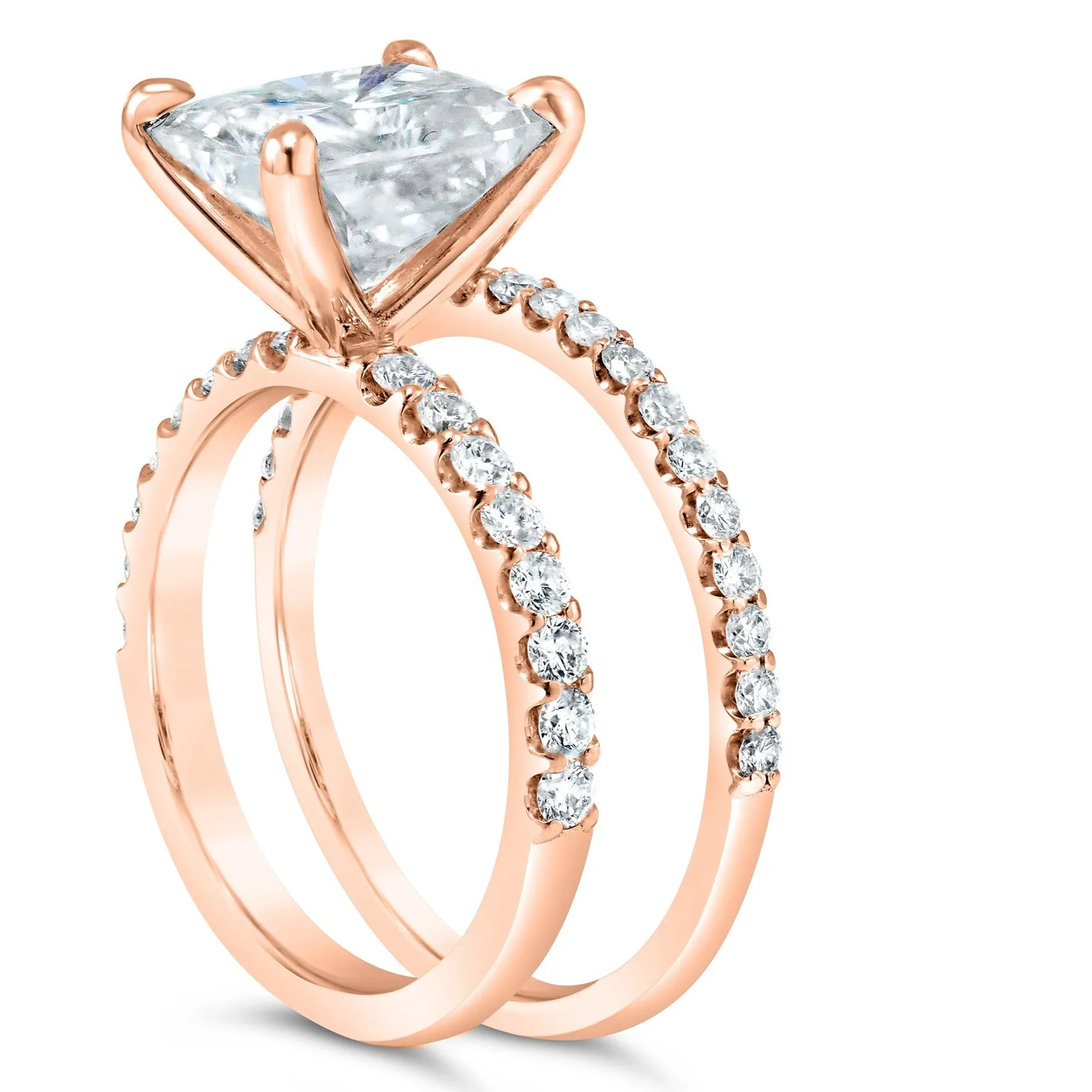 Ally | Radiant Moissanite Engagement Ring Set