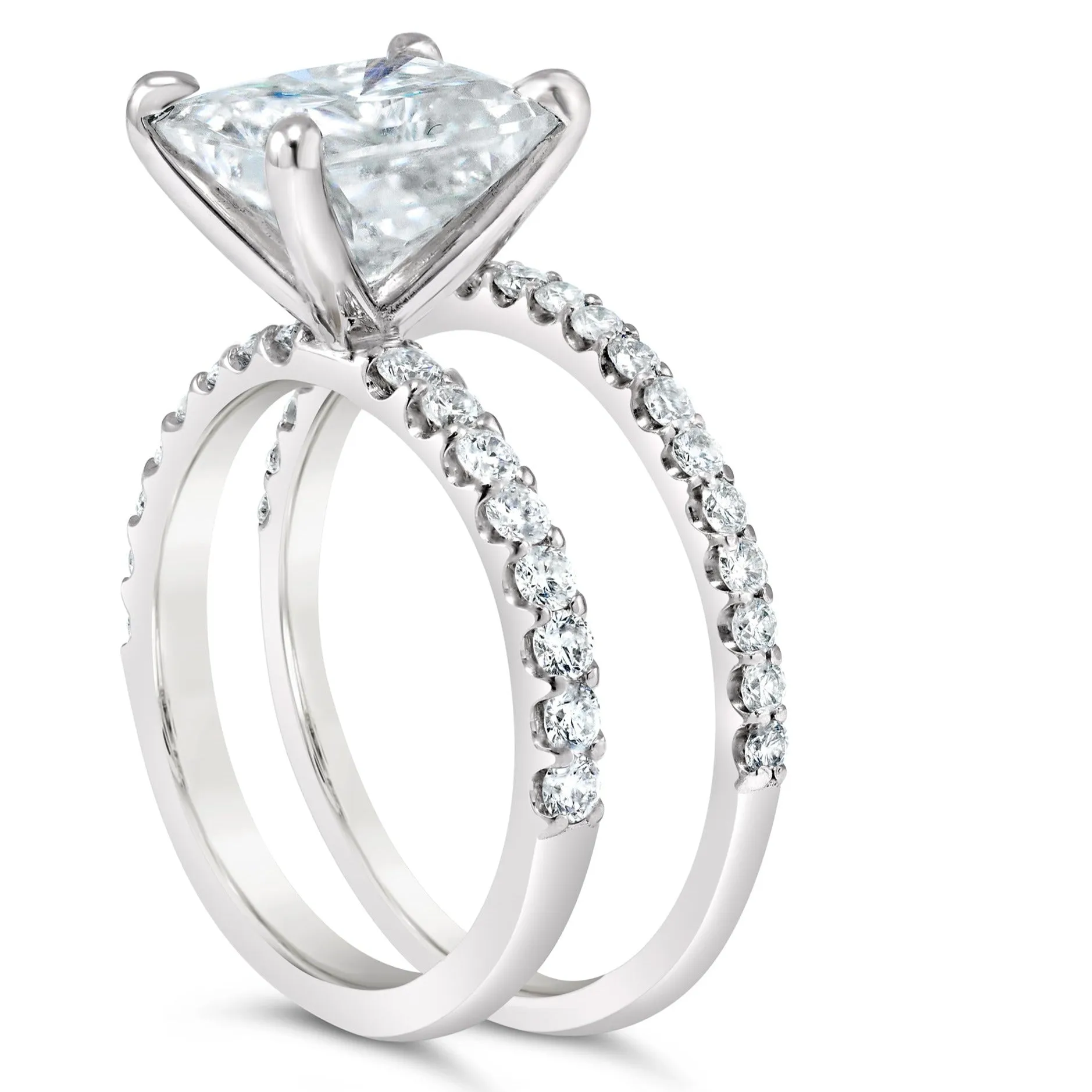 Ally | Radiant Moissanite Engagement Ring Set