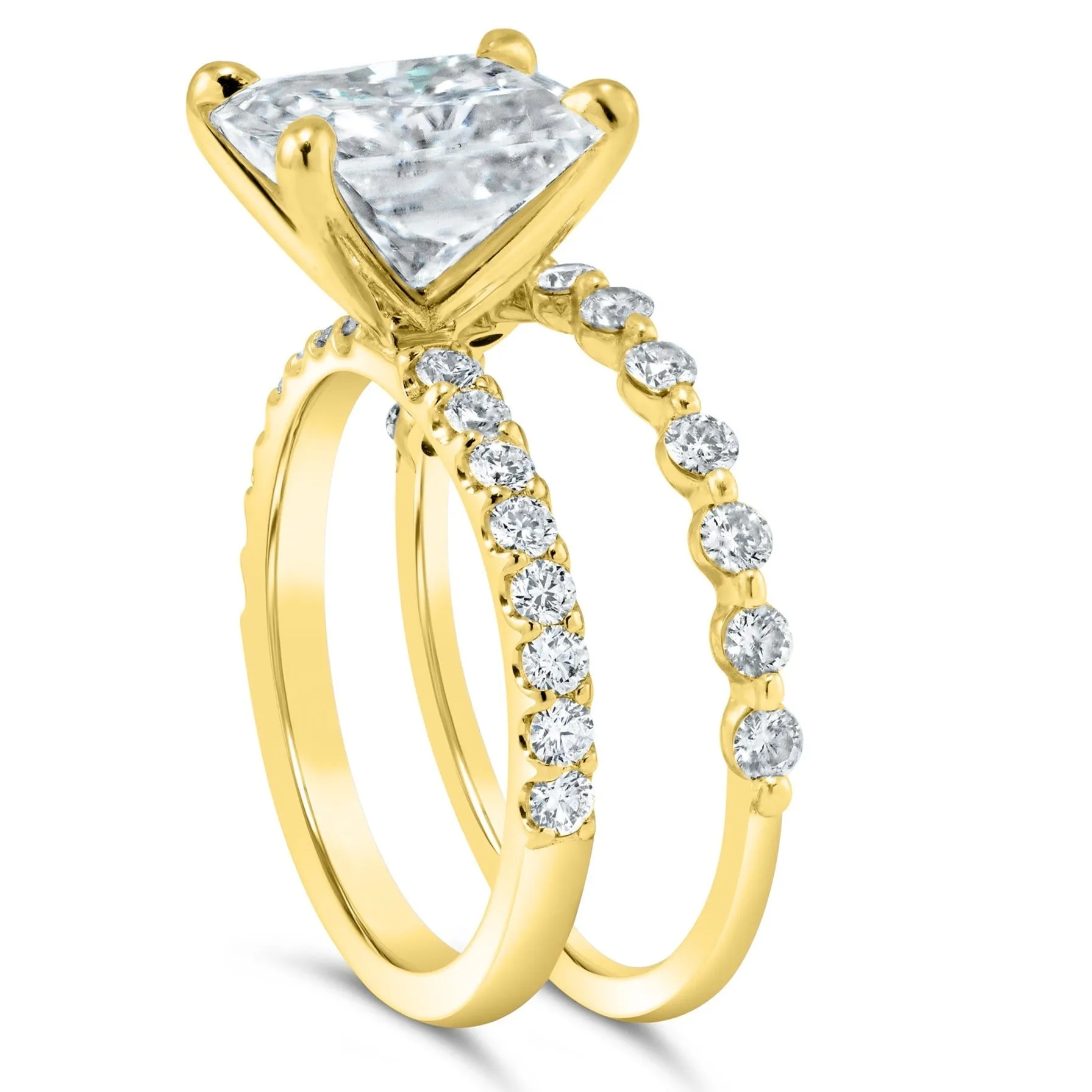 Ally | Radiant Moissanite Engagement Ring Set