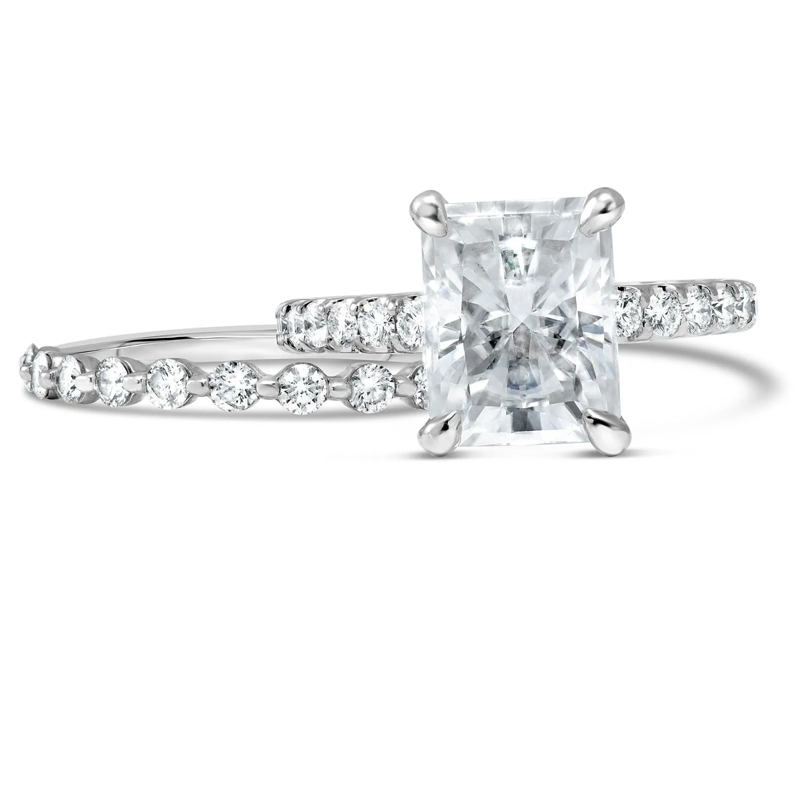 Ally | Radiant Moissanite Engagement Ring Set