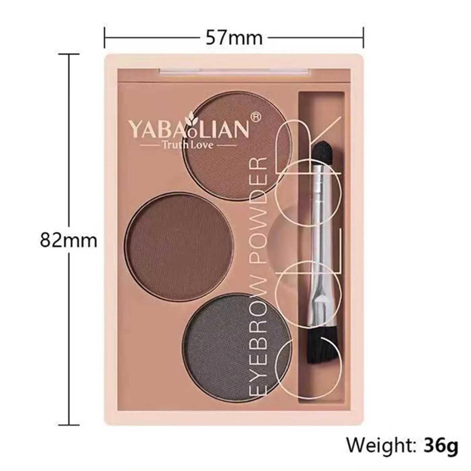 AMAKO Tri-Color Eyebrow Powder Women Waterproof Sweatproof Lasting Tri-Color Palette Women Waterproof Eyebrow Pencil Natural Grooming (01#)
