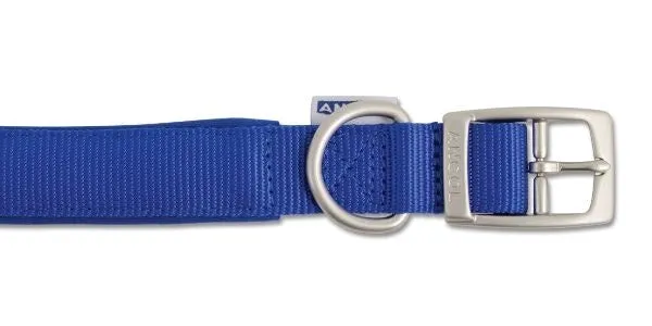 Ancol Viva Nylon Padded Buckle Collar Blue 19mm X35-43cm Sz 4