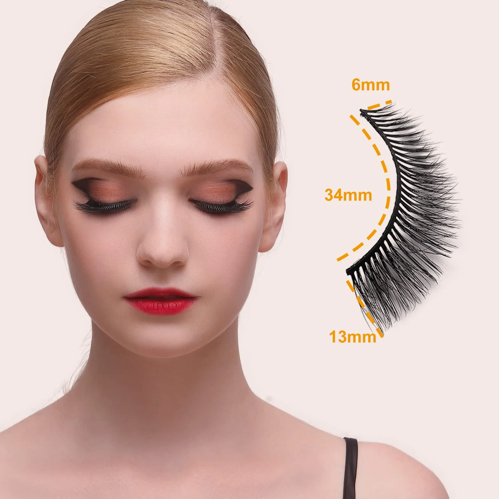 Angel Lashes Cat Eye Fox Lashes 13mm Short Natural Lashes 3D Faux Mink Thin Volume Wispy Strip Eyelashes 8 Pairs By Inmiss