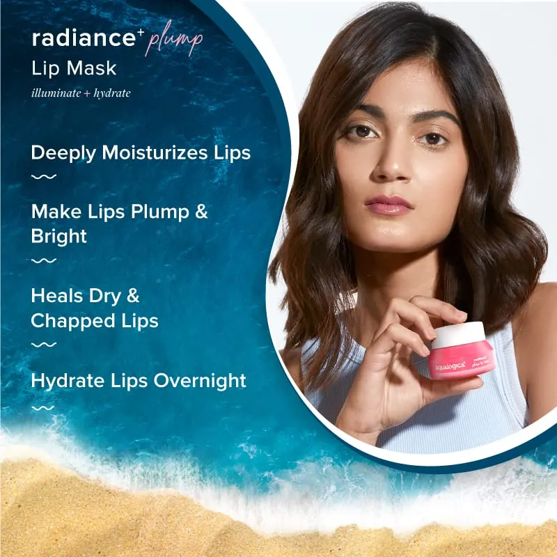 Aqualogica Radiance  Plump Lip Balm with Watermelon and Shea Butter - Lip Mask for Heals, Hyperpigmentation & Hydrates Chapped Lips for Women & Men -15g