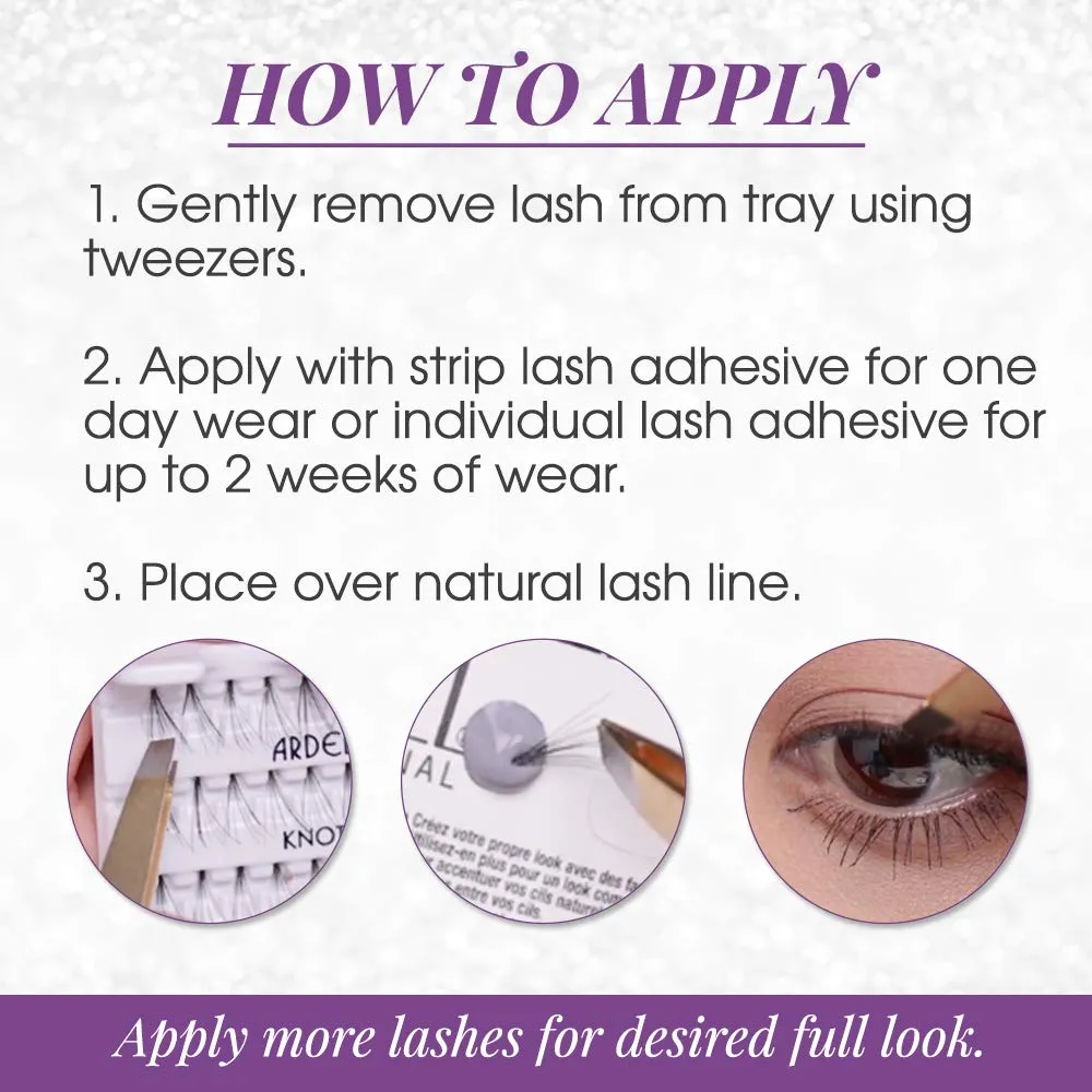 Ardell Individual Lashes Mega Flare - Long Black, Natural Look False Eyelashes, DIY Lash Clusters, Eyelash Extensions, 4 Pack