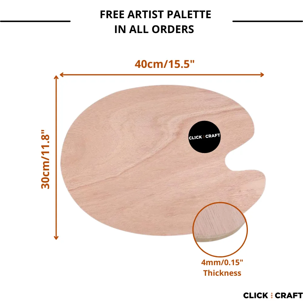 Artist Wooden Painting Palette 30x40cm for Acrylic & Oil Painting