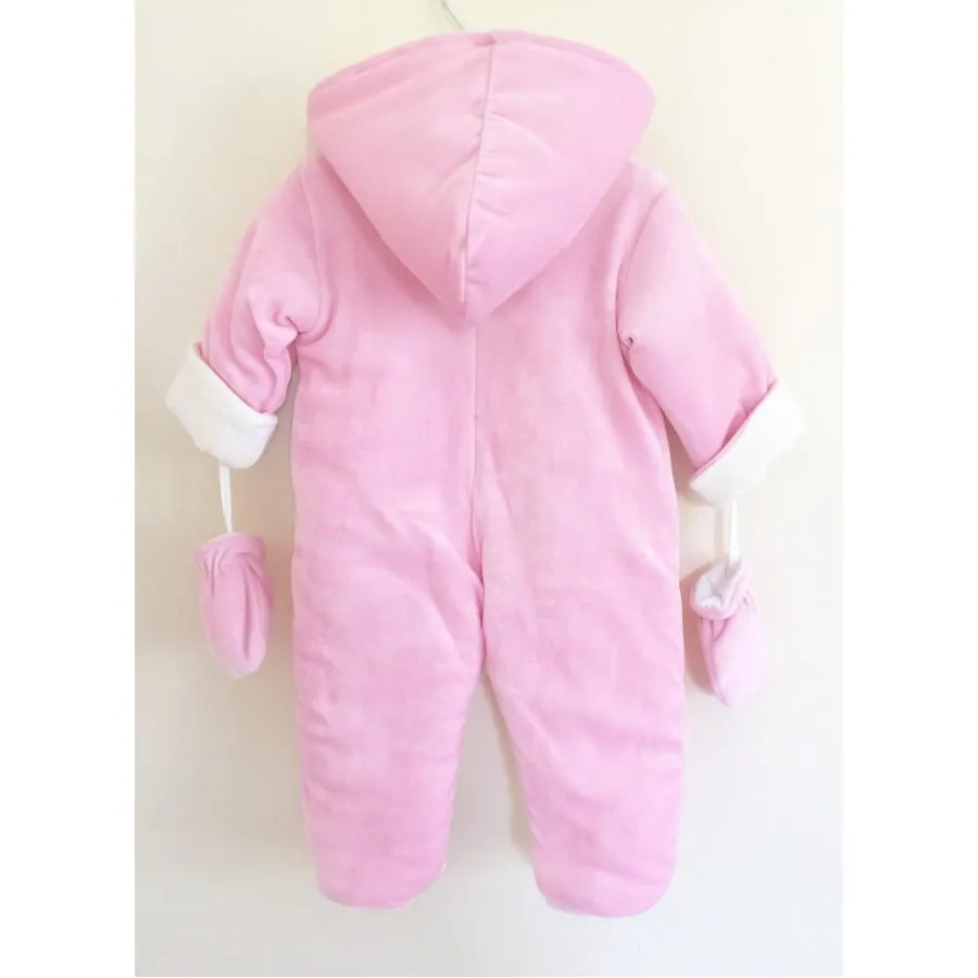 Baby Pink hooded Pram Suit
