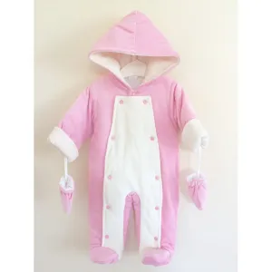 Baby Pink hooded Pram Suit