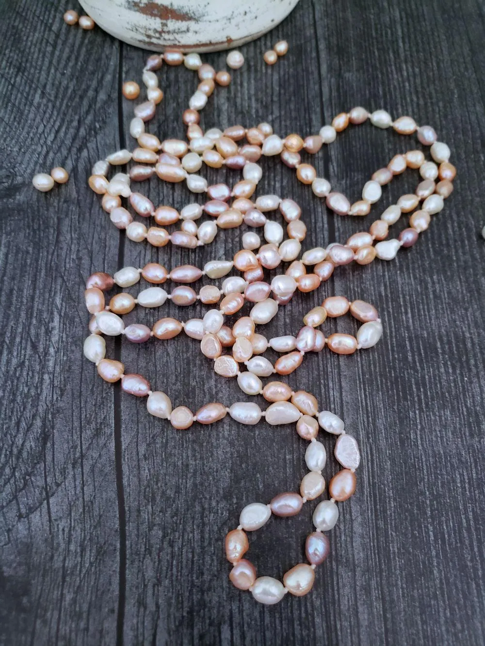 Baroque Pearl Necklace - Peachy Mix