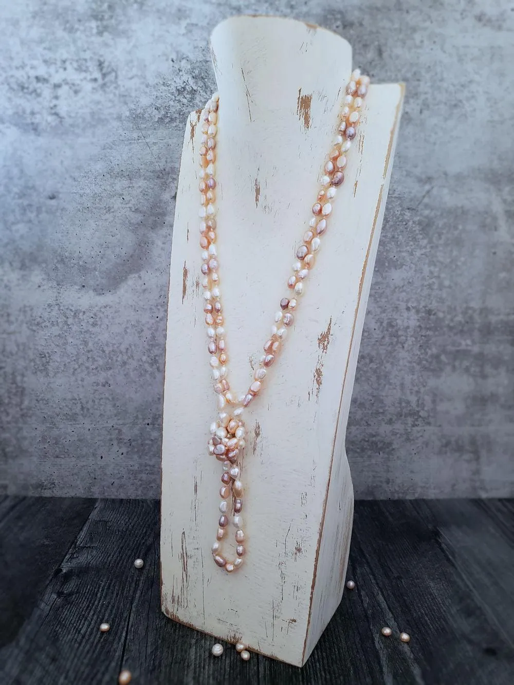 Baroque Pearl Necklace - Peachy Mix