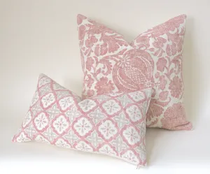 Batik Blush Pillow / Blush 22x22 / 22x22 Cushion Cover / 22x22 Pink Pillow Cover / Cream 22x22 Blush / 22x22 Sofa Pillow Cover
