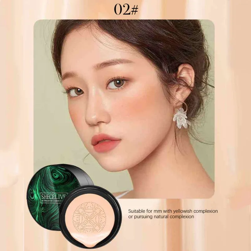Bb Cream Air Cushion Foundation Mushroom Head Waterproof Brighten Face