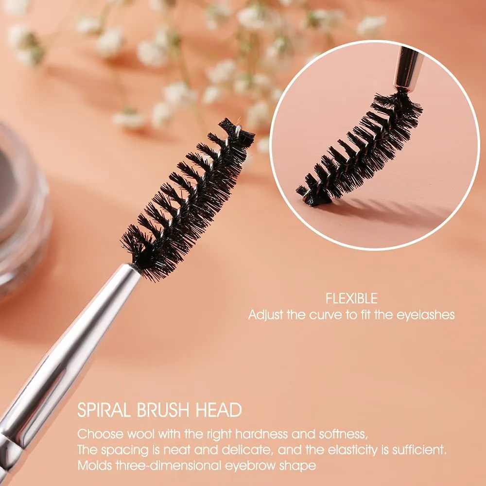 BEILI Double Ended Eyebrow Brush,Angled Eye Brow Brush and Spoolie Brush (Precision Application),Professional Eyebrow Makeup Tools,Vegan and Cruelty Free( only 1 piece)