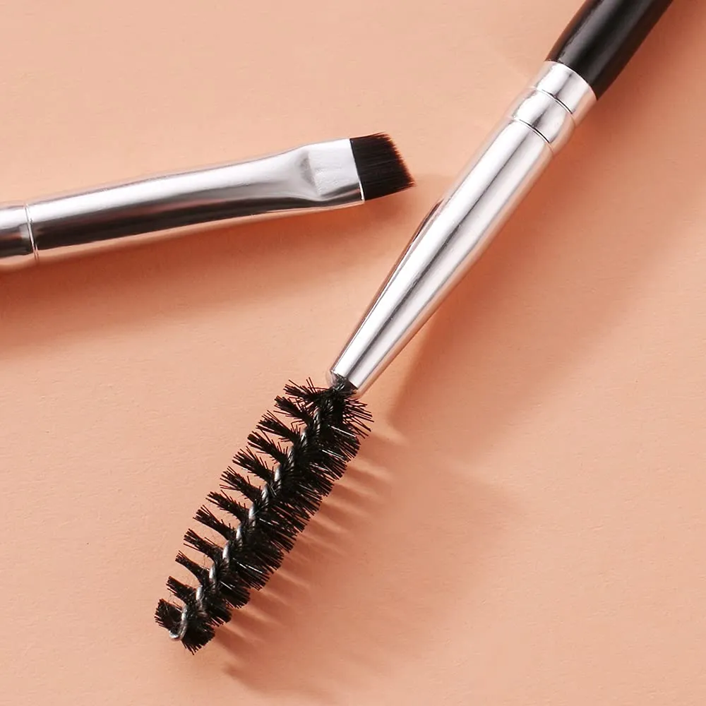 BEILI Double Ended Eyebrow Brush,Angled Eye Brow Brush and Spoolie Brush (Precision Application),Professional Eyebrow Makeup Tools,Vegan and Cruelty Free( only 1 piece)