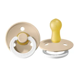Bibs Natural  Rubber Night Pacifier 2 Pack Ivory