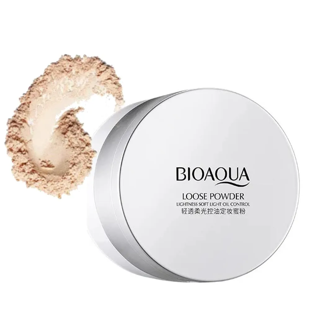 BIOAQUA Lightness Soft Light Oil Control Loose Delicate Powder Covers Skin Blemishes Repair Makeup 3 Colors 15g (#2 Ivory White Color)