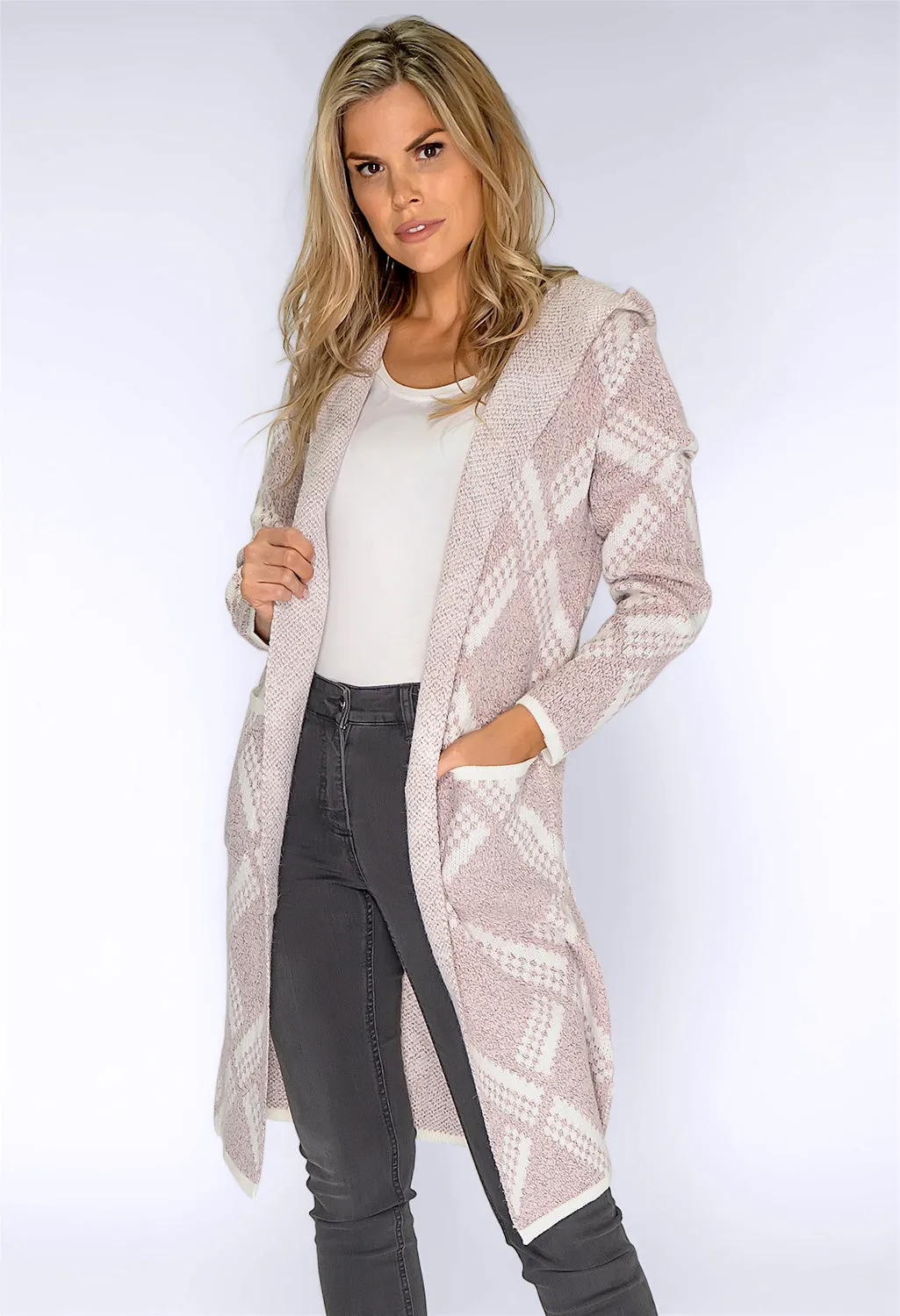 Blush and Cream Knit Cardigan