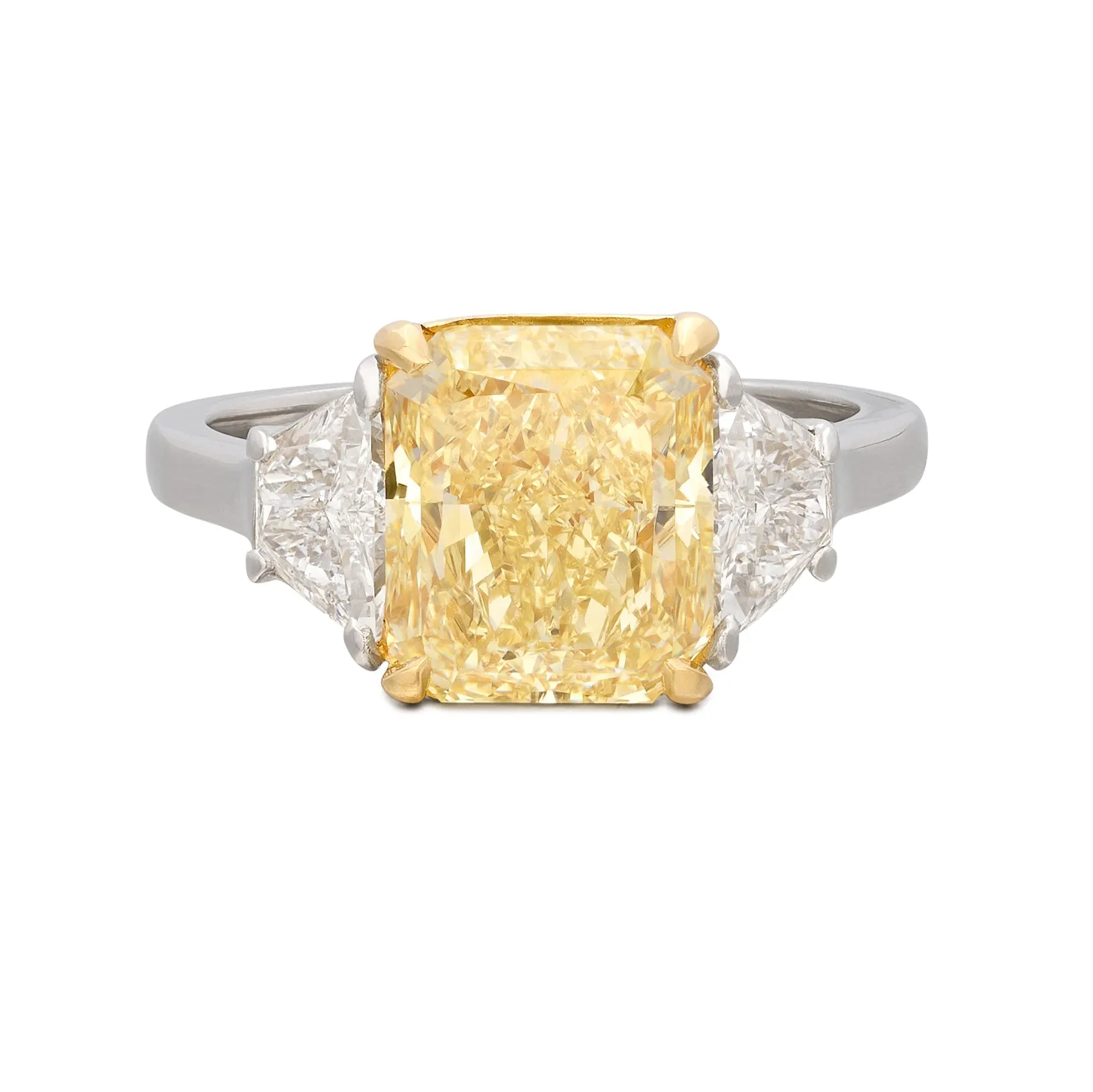 Cartier stamped 4.30ct Fancy Yellow Diamond Engagement Ring